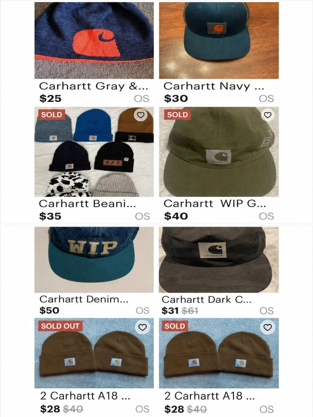 Carhartt Ashland Brown Duck Canvas Hat Snapback Flat Brim Workwear Outdoor Cap